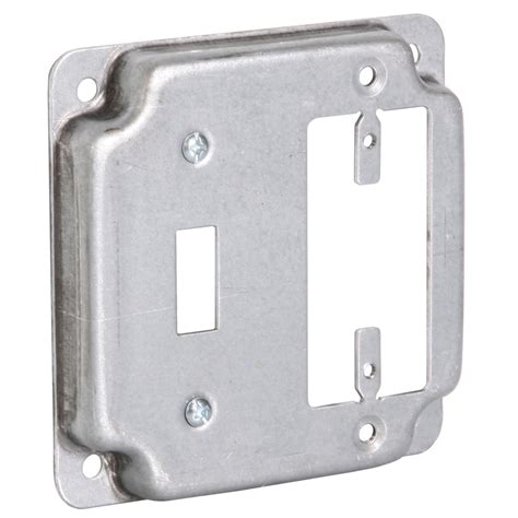 raco 2-gang square metal electrical box cover cu in|raco electrical box mounting brackets.